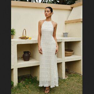 Commense Ivory Halter Maxi Dress